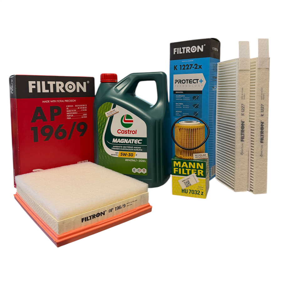 Peugeot 5008 1.5 Periyodik Yağ Bakım Filtre Seti Castrol Motor Yağlı