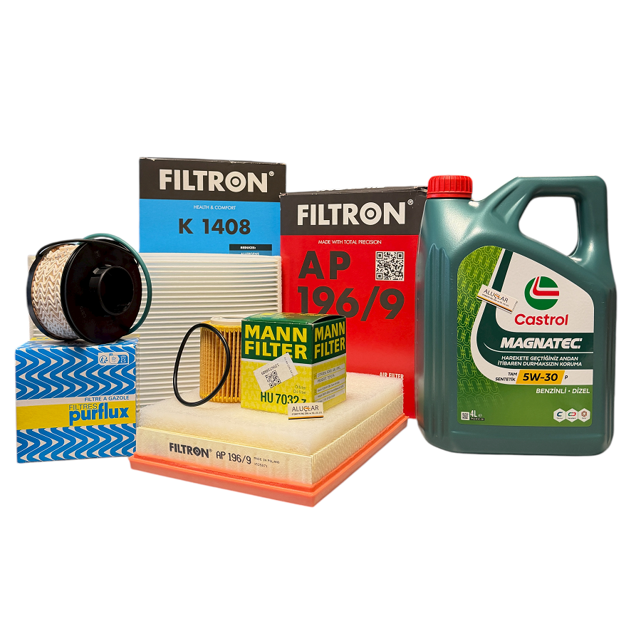 Opel Crossland 1.5 Periyodik Bakım Filtre Seti Castrol Motor Yağlı
